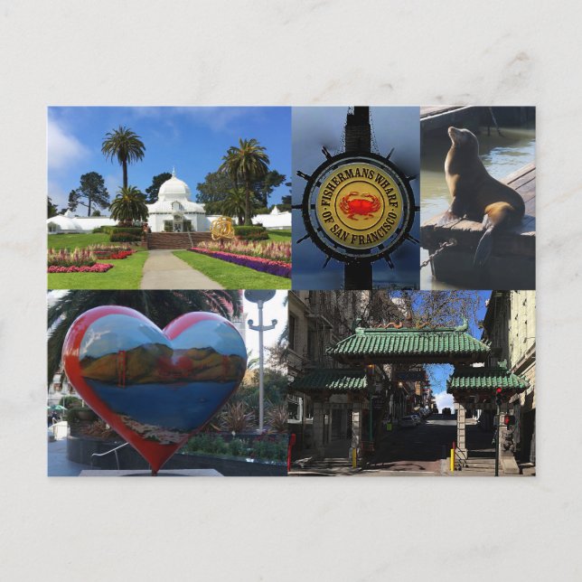 Carte postale des attractions de San Francisco #1 (Devant)