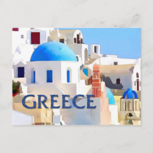 Carte Postale Des bâtiments blancs aveuglants en Grèce