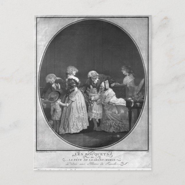 Carte Postale Des bouquets de fleurs ou célébrant grand-mère (Devant)