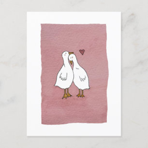 carte postale des canards amoureux