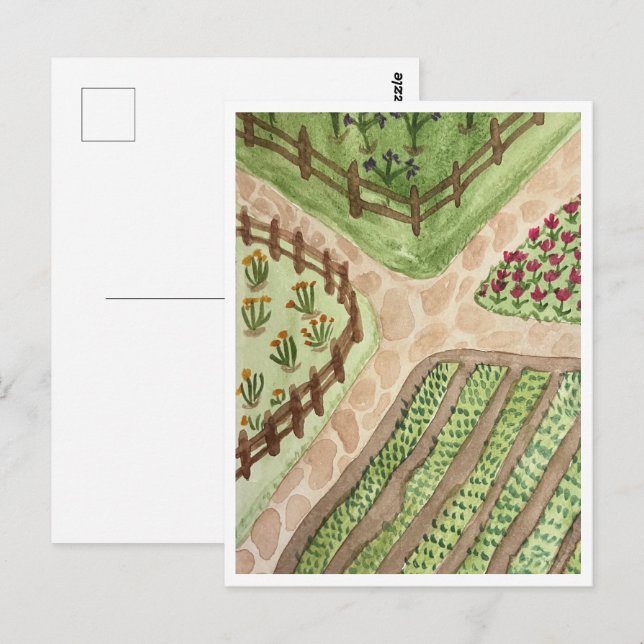Carte postale des chemins de jardin (Devant / Derrière)