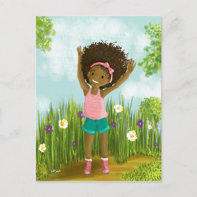 Carte postale des cheveux naturels (Devant)