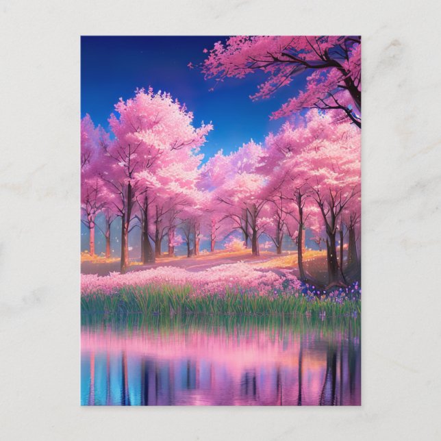 Carte Postale Des décors roses captivants (Devant)