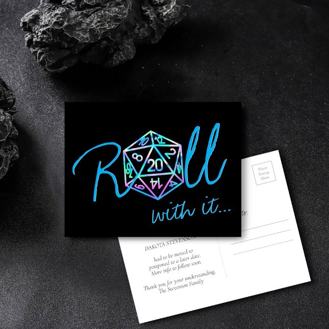 Carte Postale Dés dés RPG | Holo Fantasy Tabletop Gamer reporté (Créateur téléchargé)