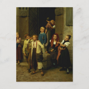 Carte Postale Des écoliers regardent un garçon en cri, 1861