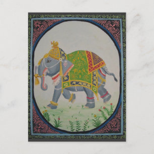 Carte postale des éléphants indiens