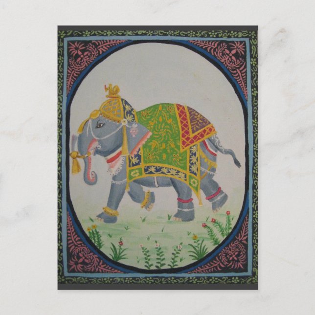 Carte postale des éléphants indiens (Devant)