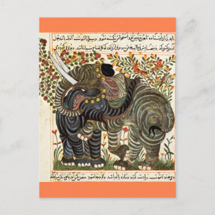 Carte postale des éléphants perses