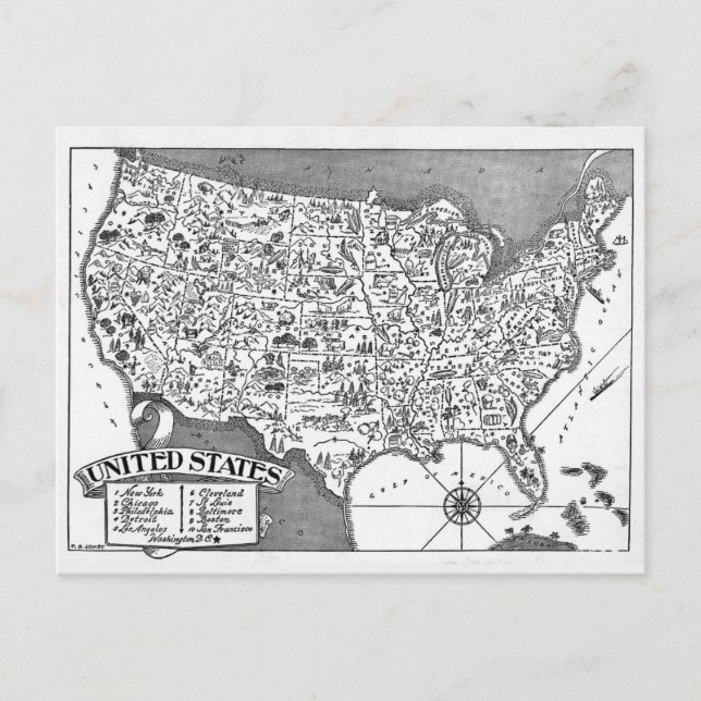 Carte postale des États-Unis (Devant)