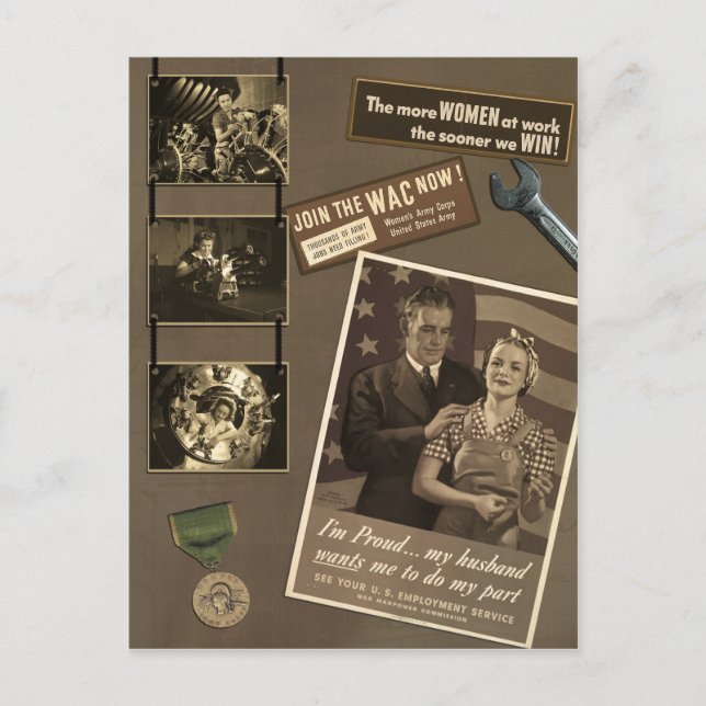 Carte postale des femmes actives 2ème guerre mondi (Devant)