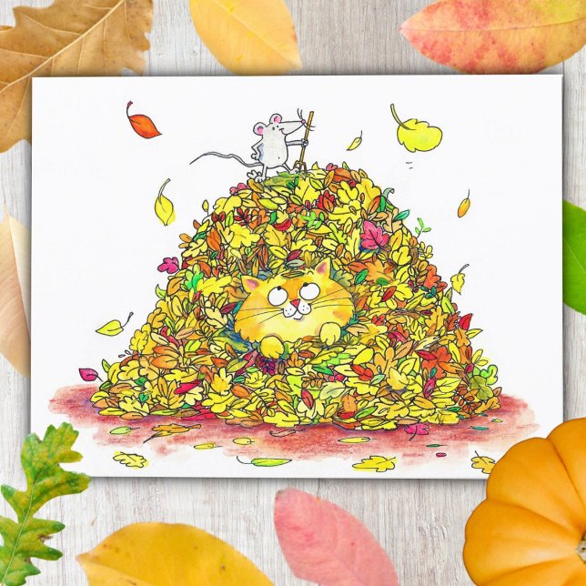 Carte postale des feuilles d'automne (Créateur téléchargé)