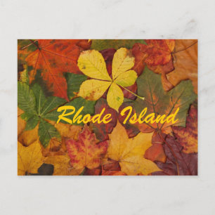 Carte postale des feuilles d'automne de Rhode Isla