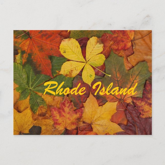 Carte postale des feuilles d'automne de Rhode Isla (Devant)