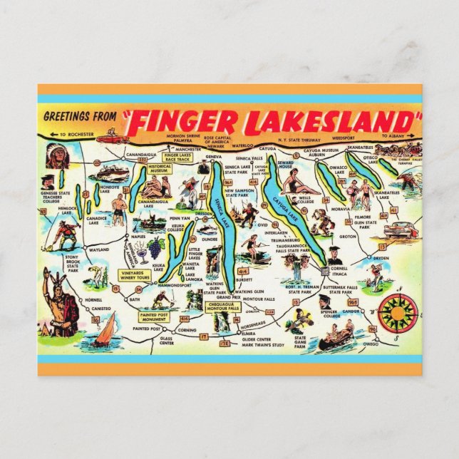 Carte postale des Finger Lakes de New York (Devant)