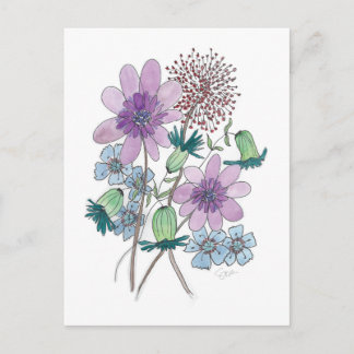 Carte Postale Des fleurs aussi !