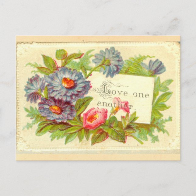 Carte Postale Des fleurs de scrapbook victoriennes "Love One Ano (Devant)