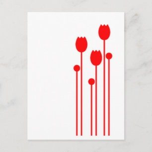 Carte Postale Des Floral Vintage parler rouge