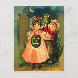 Carte Postale Des friandises ou un sort la veille d'Halloween