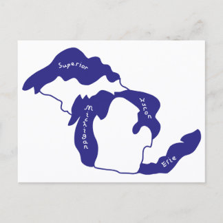 Carte postale des Grands Lacs du Michigan