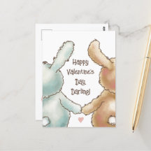 Carte postale des lapins mignons Valentine