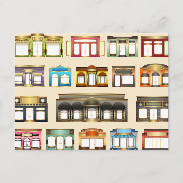 carte postale des magasins vintages (Devant)