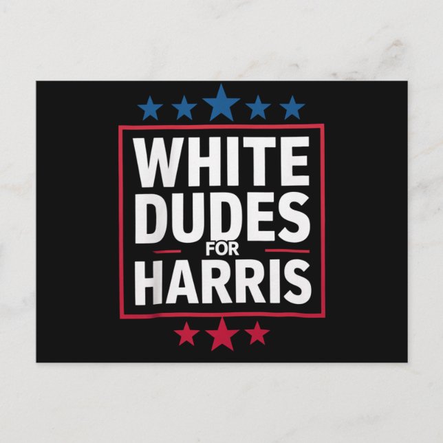 Carte Postale Des Mecs Blancs Pour Kamala Harris Pour Président  (Devant)