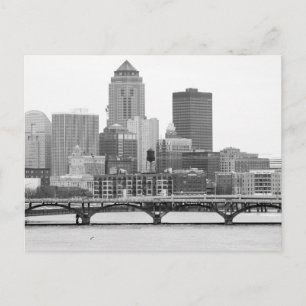 Carte Postale Des Moines en B&W