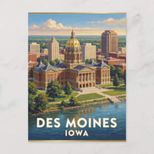 Carte Postale Des Moines Iowa Dôme Doré Voyage 🌾