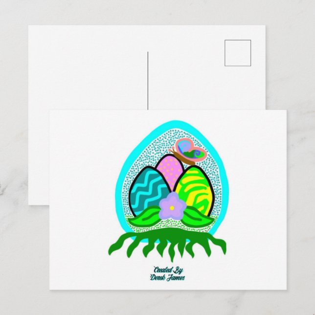 Carte postale des oeufs de Pâques (Devant / Derrière)