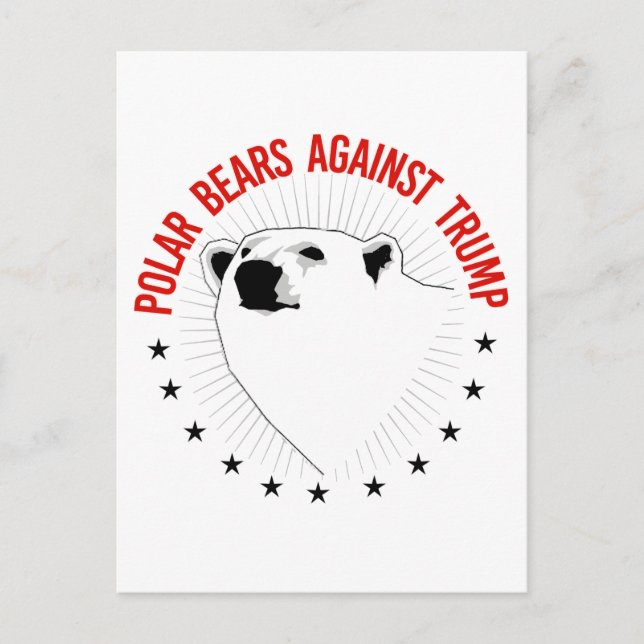 Carte Postale Des ours polaires contre Trump (Devant)