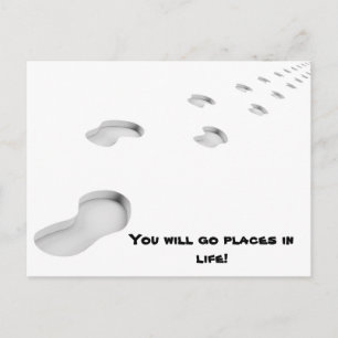 Carte Postale Des pas en 3D sur le sable vous irez...