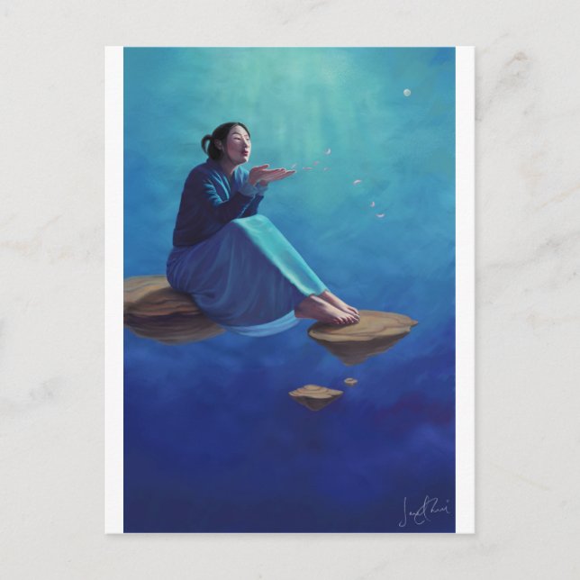 Carte Postale Des pensées comme des pétales Roses (Devant)