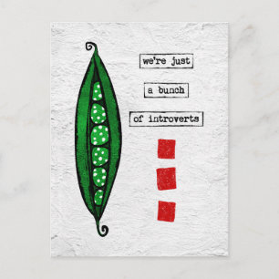 Carte postale des pois - Légume drôle - Introverti