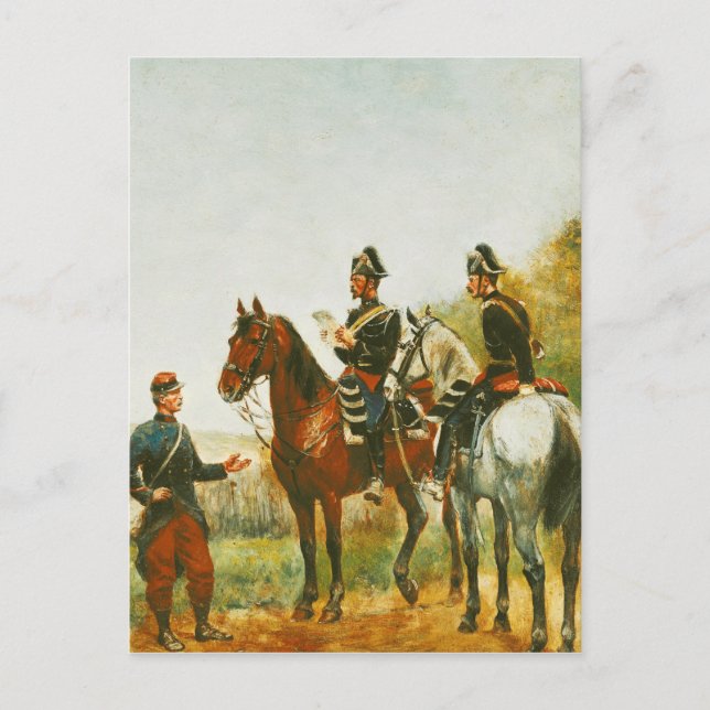 Carte Postale Des policiers en visite d'inspection (Devant)