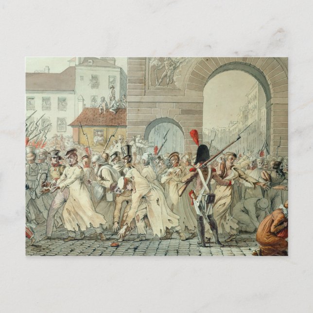 Carte Postale Des prisonniers russes défilent sur le boulevard (Devant)