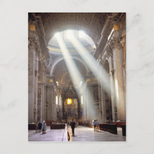 Carte Postale Des puits de lumière coulent à travers les fenêtre