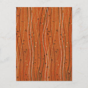 Carte Postale Des rayures rouges ondulées : Art Abstrait japonai