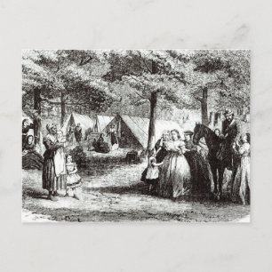 Carte Postale Des réfugiés du Sud campant dans les bois