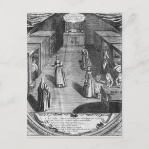 Carte Postale Des religieuses qui servent de la nourriture aux p