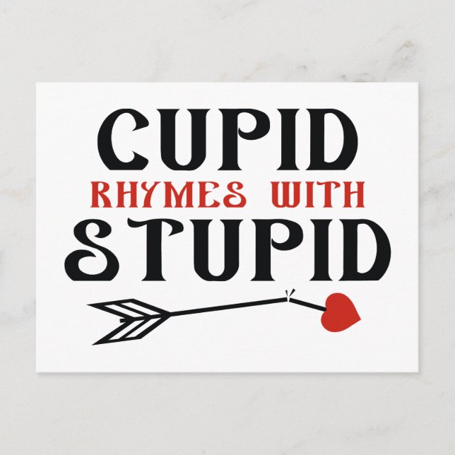 Carte Postale Des rimes Cupides Avec Stupides (Devant)