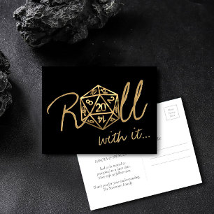 Carte Postale Dés RPG   Joueur de rôle Gold Tablett Modifier la 