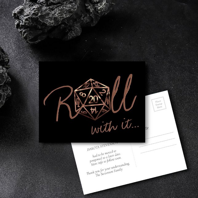 Carte Postale Dés RPG | Table de jeu en cuivre Date de changemen (Créateur téléchargé)