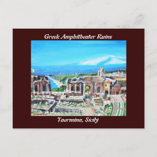 Carte postale des ruines de l'amphithéâtre grec