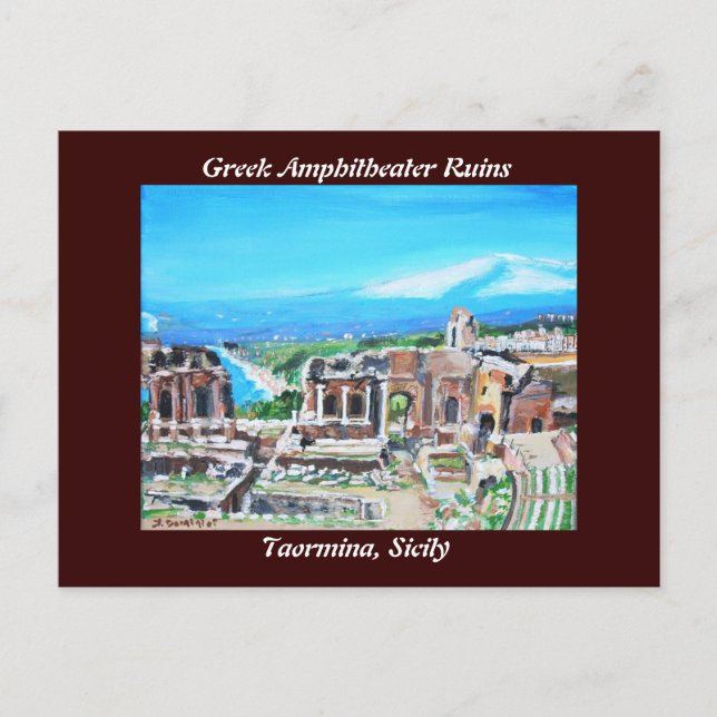 Carte postale des ruines de l'amphithéâtre grec (Devant)