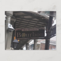 Carte postale des signes de rue Bourbon