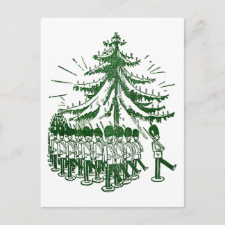 Carte Postale Des soldats de jouets marchent autour d'un arbre
