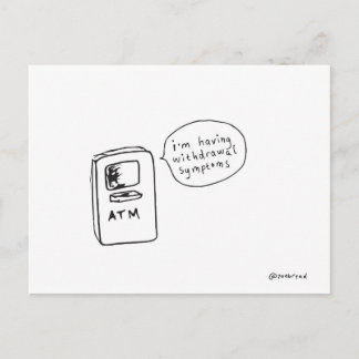 carte postale des symptômes de sevrage