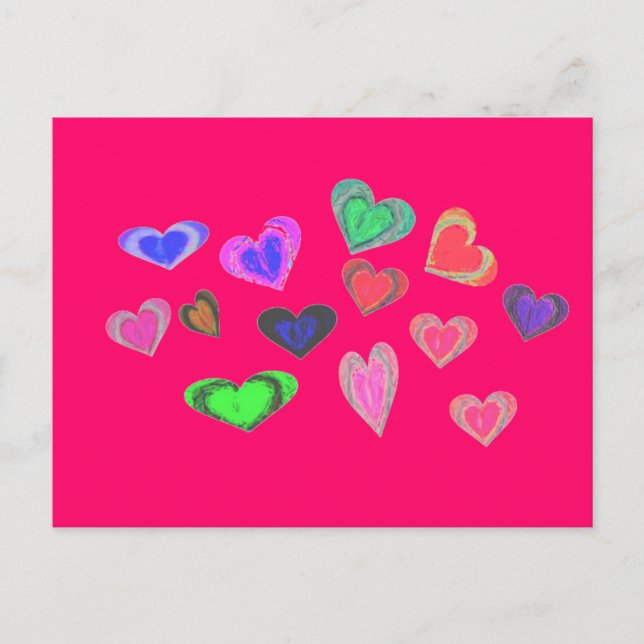 Carte Postale des tas de petits coeurs (Devant)