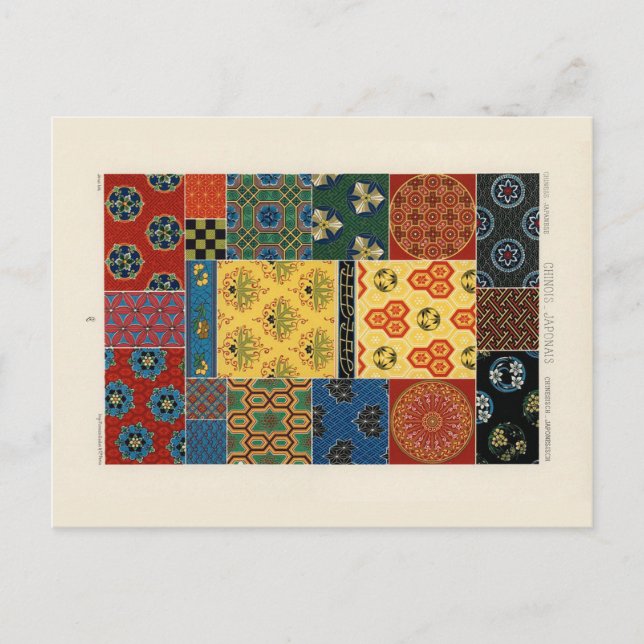 Carte postale des textiles japonais et chinois (Devant)