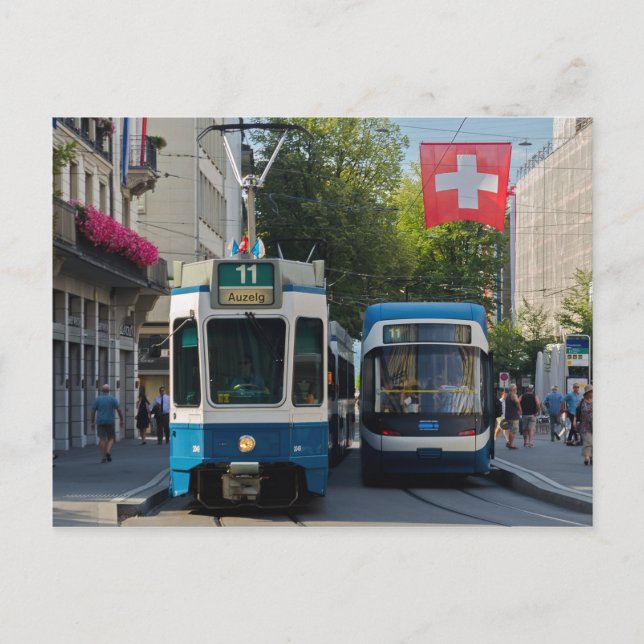 Carte postale des tramways de Zurich (Devant)